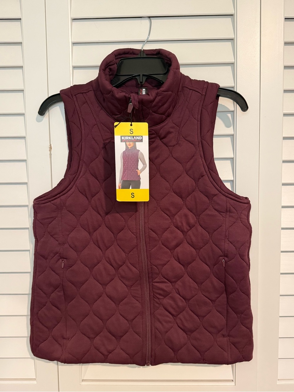 NWT Kirkland Cotton Quilted Women's Vest - Wine Burgundy Purple Fall Autumn Cozy